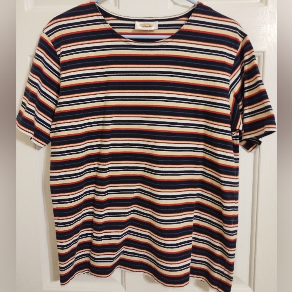 Striped Talbots Short Sleeved Top in Sz Lg